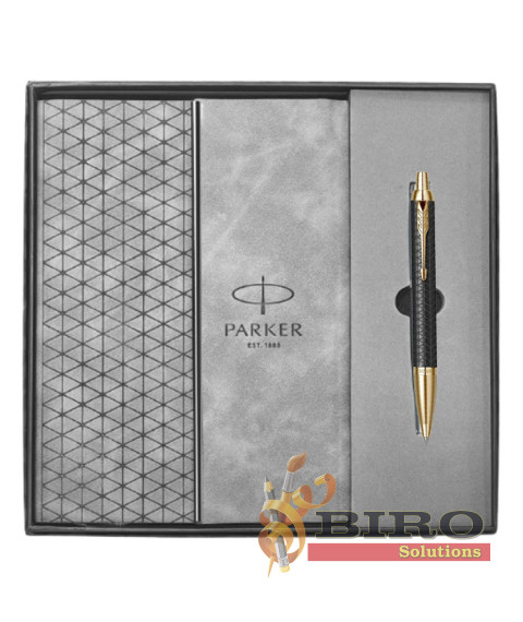 Set Parker IM Premium Negru GT – pix în casetă + mapă plic Parker
